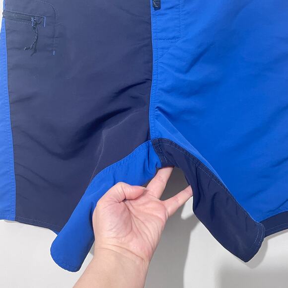 Patagonia Swim Trunks Mens 36 Blue Gray 100% Nylon Zipper Pocket Wavefarer UPF - Picture 11 of 12